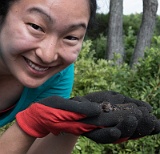 Blue spotted salamander - and Jen!