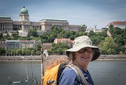 Anita and the Budavári Palota (Buda Castle), Budapest, Hungary