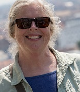 Anita from top of Szent István Bazilika (Saint Stephen's Basilica), Budapest, Hungary